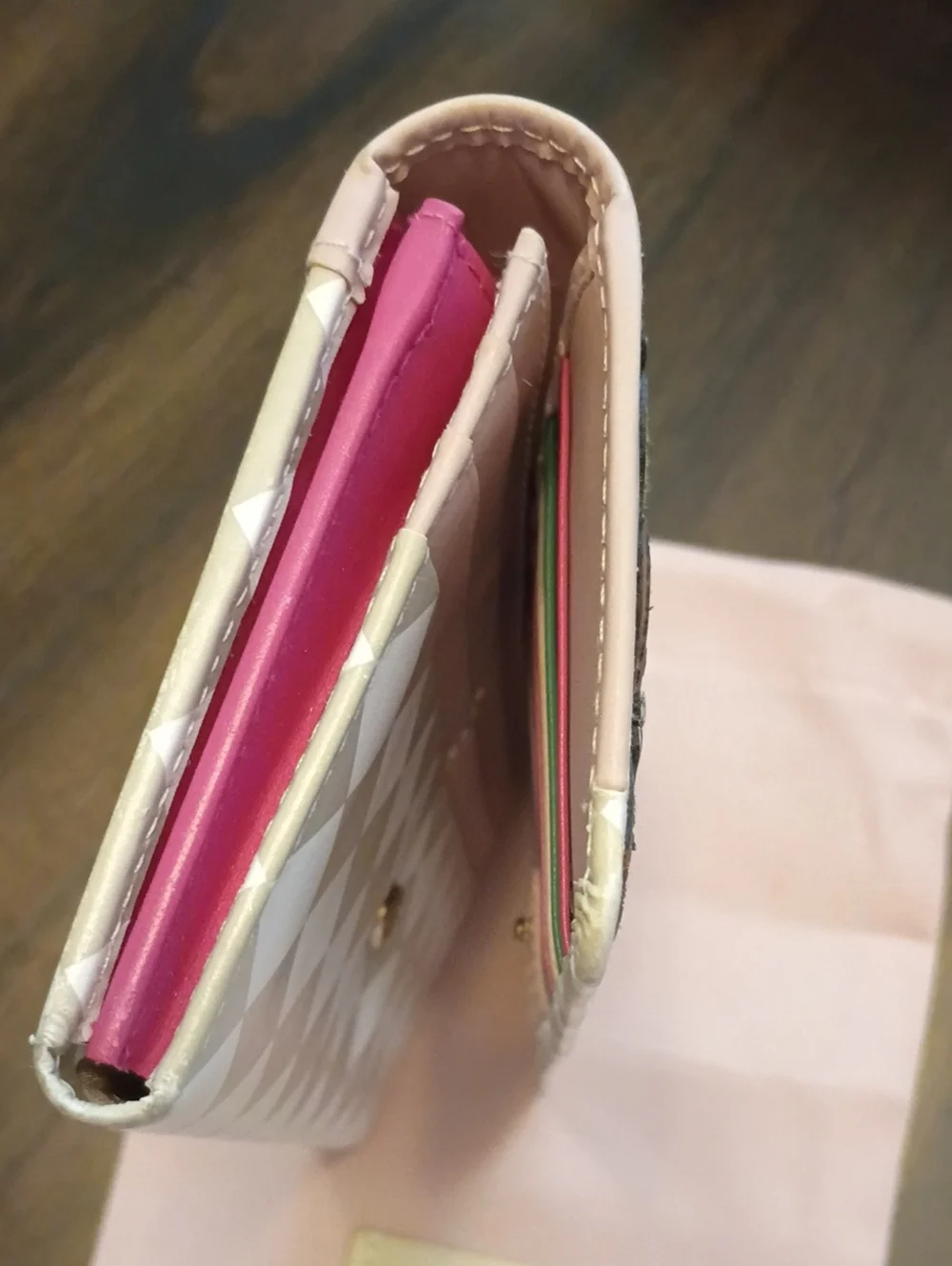 RADLEY LONDON checked floral wallet dogs cafe